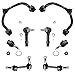 Detroit Axle - 8pc Front Upper Control Arms, Lower Ball Joints, Sway Bars and Outer Tie Rod Kit for 2003 2004 2005 Ford Expedition Built Before 12/04 (No Air Suspension Models)