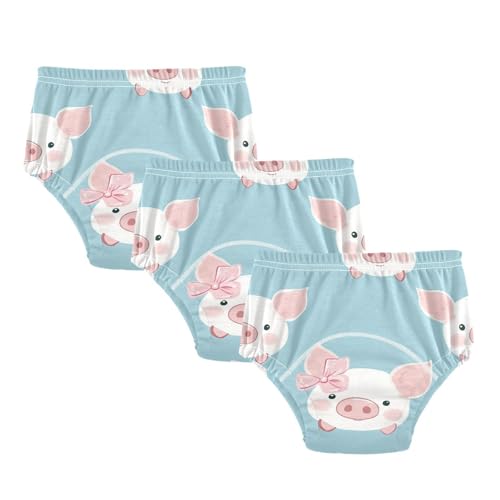 Coikll Cute Pigs with Bow Tie (2) Toddler Training Underwear Waterproof Baby Pee Pants -2T