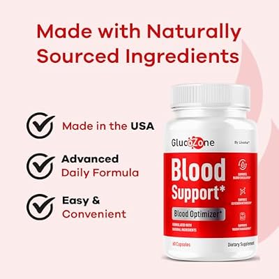(2 Pack) GlucoZone Blood Support - GlucoZone Capsules Support Optimizer Supplement All Natural Advanced Formula, Pills Premium Vitamins for Health & Wellness, 120 Capsules for 2 Months