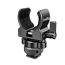 Material - This small micro phone holder is made of aluminium alloy and soft silicone. It is lightweight and durable, compact and flat (70.9 mm high). Shockproof and Noise Reducing - It is equipped with soft silicone in the microphone clamp and betwe...