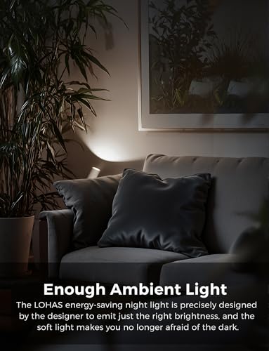 Image of L LOHAS LED Night Lights Plug into Wall,[2-Pack] Wall Spot Lights Indoor with Light Sensor,5000K Daylight White Night Lights,for Home Decor Party Bathroom,Hallway