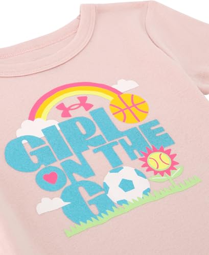 Image of Under Armour Girl's 2-piece Short Sleeve Tee and Shorts Set, Lightweight and Comfortable