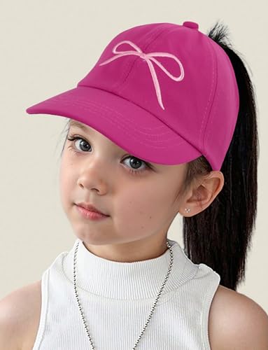 Girls Baseball Hat Kids Cute Adjustable Ponytail Hat Trucker Hat Sun Protection Visor Hat for Child Outdoor3