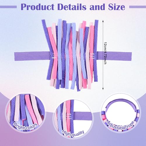 Breling 2 Pcs Luggage Pom Poms for Suitcases Funny Luggage Identifiers Pom Tags for Suitcase Backpack, Knotted Strap(Pastel Colors)2