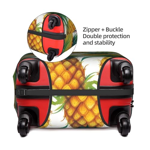 Exotic Tropical Pineapples Tsa Approved Luggage Cover For 18-32 Inch Suitcases Scratch-Resistant Stretch Luggage Cover4