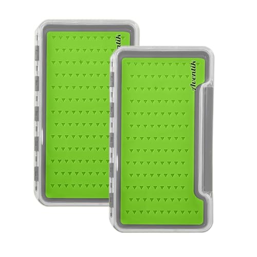 Aventik Waterproof Fly Fishing Box Slim Silicone Storage Case Clear Lid