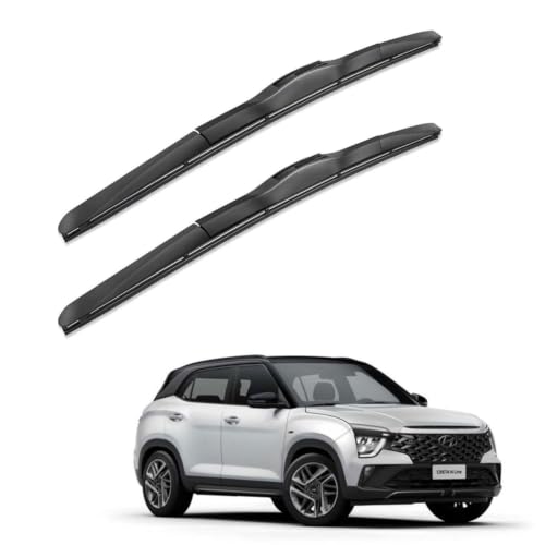 Image of Oshotto Frameless (O.E.M Type) Wiper Blades Compatible with Hyundai Creta N Line (26 inch / 16 inch)
