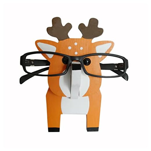 LongJT Puzzle Eyeglass Holder Animal Sunglass Display Stand Home Office Desktop Animal Holiday Decoration Gift (Deer)