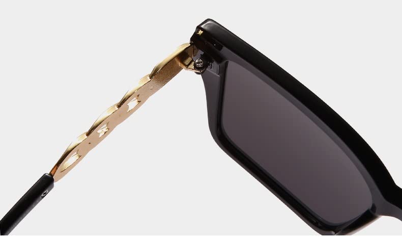 GAOXIN Square Frame Street Photography Metal Sunglasses for Men and Women Outdoor Vacation Decorative Sunglasses (Color : B, Size : Medium)4