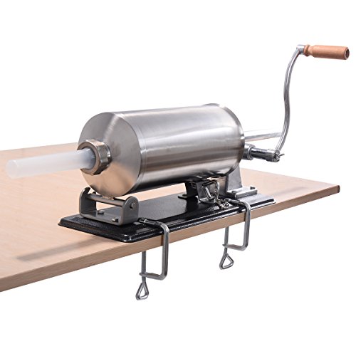 DREAMADE Insaccatrice per Salsicce Manuale, Macchina per Produzione di Salsiccia Domestica, Macchina Per Salumi Multifunzioale Acciaio con 4 Tubi di Riempimento, per Casa e Ristoranti (medello 2)