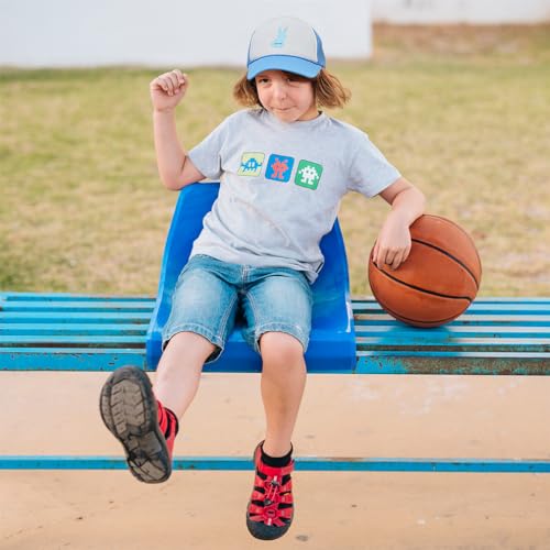 Custom Kids Trucker Hat Easter Bunny Silhouette Blue Easter Polyester Boys Caps & Girls Caps Adjustable4