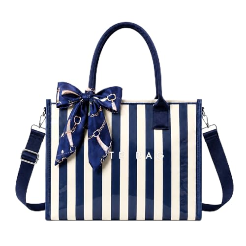 Image of GISMTR PVC Tote Bag for Women Large Letters Print Hobo Handbags Kraft Paper Shoulder Bag with Strap for Work Travel