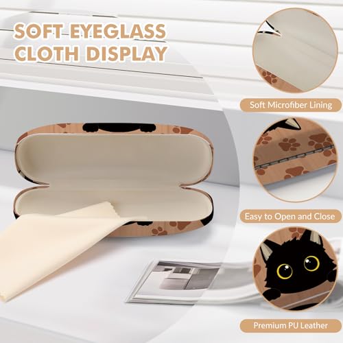Image of Glasses Case Hard Shell,Portable Protective Eyeglasses Case, Eyeglass Holder Box with Cleaning Cloth, for men women