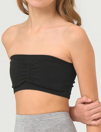 Suekaphin Girls Training Bra Padded Seamless Soft Bras for Girls Bandeau Bra Strapless Tube Bra with Removable Pads Pack of 53