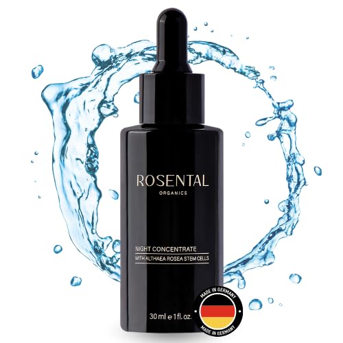 Rosental Organics Night Concentrate – Nachtserum mit Hyaluron & Althaea Rosea Stammzellen – Anti-Aging Pflege für Regeneration & Faltenreduzierung – Naturkosmetik Made in Germany