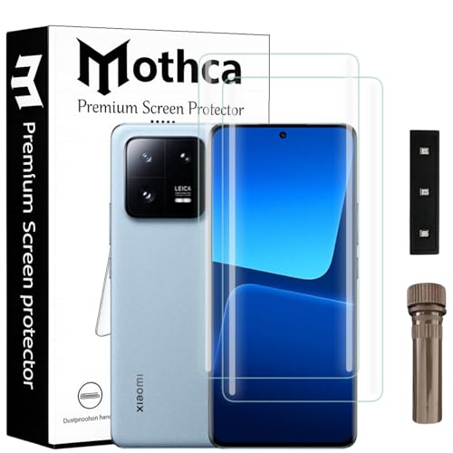 Image of Mothca Curved UV Tempered Glass Screen Protector for Xiaomi 13 Pro | Transparent | Pack of 2 | Borderless Full Screen Coverage with UV Installation Kit