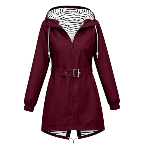 Chaqueta impermeable mujer con capucha y cremallera para lluvia 5