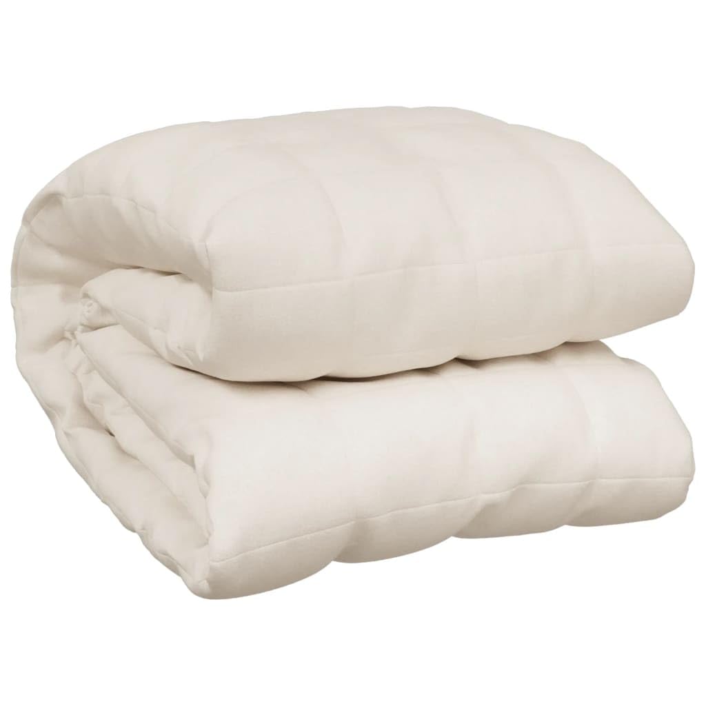 vidaXL Weighted Blanket Light Cream 220x240 cm King 15 kg Fabric