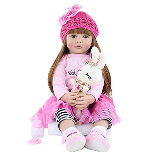 Muñeca Reborn Bebé de Silicona 60 cm con Ropa y Chupete miniatura 2