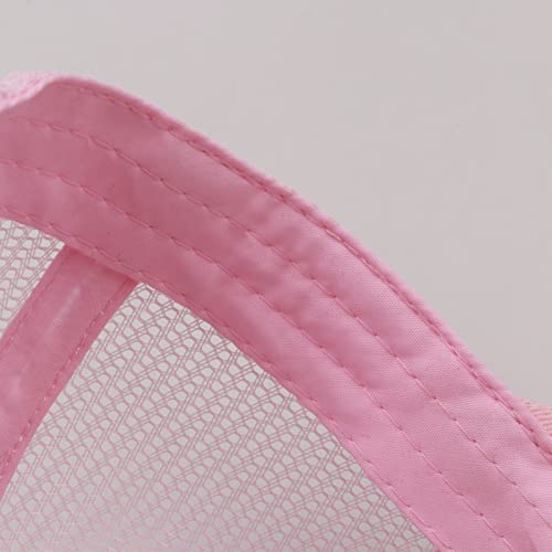 Promindfun Womens Ponytail High Messy Bun Hats Distressed Baseball Caps Unconstructed Washed Dad Hat Girls Trucker Ponycaps (0002-Pink Flowers) #TOP6