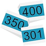 NELOMO Adhesive Race Bib 7.5” X 6” Competition Number Bib Adhesive Running Bib Sticker Race Bib Athlete Number Bib for Marathon Cross-Country Running Cycling Race Mountain Climbing Race (301-400)