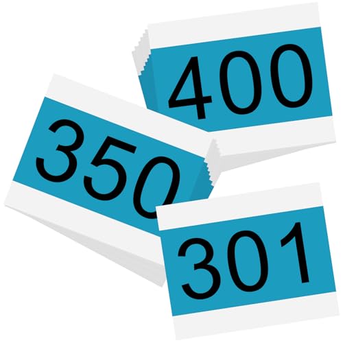 NELOMO Adhesive Race Bib 7.5” X 6” Competition Number Bib Adhesive Running Bib Sticker Race Bib Athlete Number Bib for Marathon Cross-Country Running Cycling Race Mountain Climbing Race (301-400)