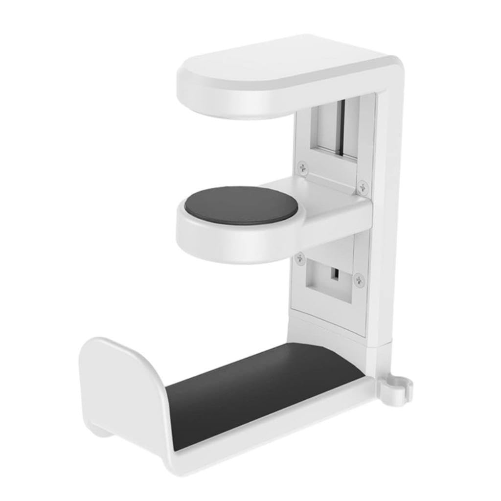 FABLOFT Headset Hook Holder Rotating Arm Clamp under Desk Universal Headphone Holder White-image-40