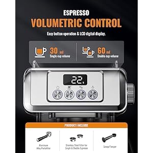 SHARDOR Espresso Machine 20 Bar, Professional Espresso Maker with Milk Frother Steam Wand, Stainless Steel Manual Latte & Cappuccino Maker for Home, Temperature Display, 60 Oz Water Tank, 1350W SHARDOR Espresso Machine 20 Bar Professional Espresso Maker with Milk Frother Steam Wand Stainless Steel Manual Latte Cappuccino Maker for Home Temperature Display 60 Oz Water Tank 1350W