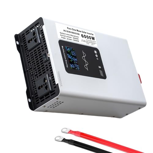 YXINHONGYUE 48V~220V 50hz 60V~110V �I�t�O���b�h�\�[���[�C���o�[�^�[ AC�\�P�b�g2��LCD�f�B�X�v���C�t�� 6000W 12V 24V 48V 60V 72V DC~110V 220V AC�R���o�[�^�[ RV�A�g���b�N