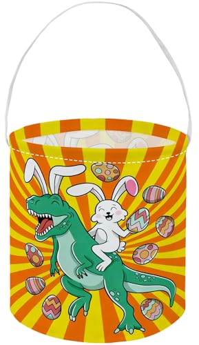 Image of Dinosaur Basket Kids Storage Bins Gift Basket Rectangular Cute Toy Storage Box Book Shelf Bin Dinosaur Room Decor(Easter Dinosaurs)