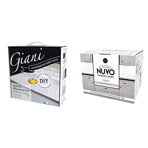 Gianiâ„¢ Countertop Paint Kit, White Diamond & Nuvo Driftwood 1 Day Cabinet Makeover Kit