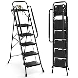 # 𝐌𝐚𝐭é𝐫𝐢𝐚𝐮 𝐑é𝐬𝐢𝐬𝐭𝐚𝐧𝐭 # Le cadre de cet escabeau pliable est fabriqué en tubes de fer robustes et résistants, tandis que les marches sont en matériau PP de haute qualité, résistant et solide, capable de supporter de lourdes charges, vous permettant de l'utiliser en toute tranquillité sans risque de dommages ou de déformations.