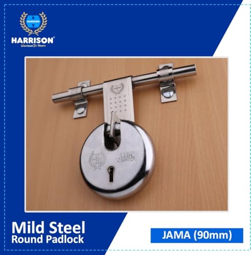 Image of Harrison JAMA LOCK-0022 Key Padlock (Silver, Painted Finish) | Padlock, Padlocks, Locks for Home, Locks for Main Door
