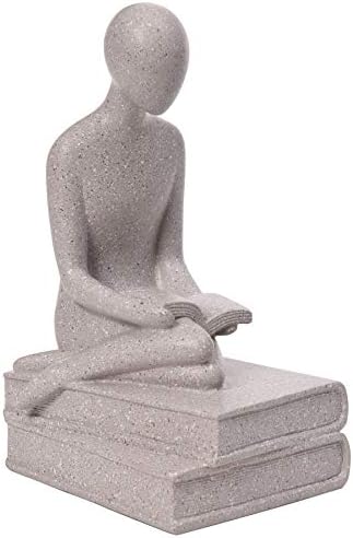Quoowiit Modern and Simple Resin Statues, Creative Abstract Figurine Sculptures for Hallway Home Office Bookshelf Desktop Decor-143 Grey