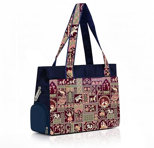 Image of Printed Handbag for Women | Office Bag | Stylish Bag for Office Use | Nylon Large Shoulder Bag 20 Liter | Stylish Tote for Office Use | Purse for Women | Vegan Handbag | Daily & Travel Use