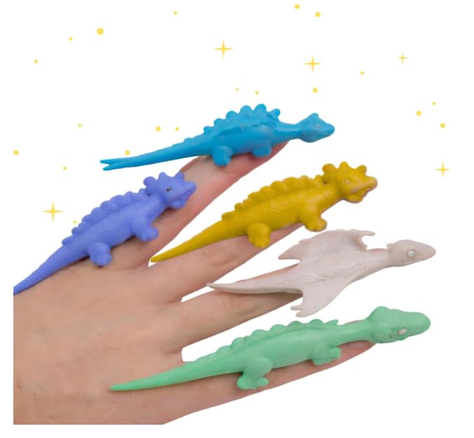 Sticky Jelly Toy for Kids | Stress Relief Squeeze Stretchy Animal | Wall Crawling Party Favours | for Boys and Girls | Multicolour, Pack of 5 Stretchy Dinosaur Toys-image-43