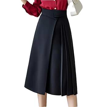【新品タグ付】Side accordion line pleated skirt Allegra K Women Pleated Skirt Midi Length Elastic High