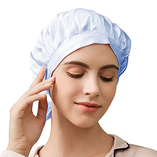 LuckyData ナイトキャップ ヘアキャップ シルク100% 睡眠中ヘアケア 枝毛防止 抜け毛防止 美髪 サイズ調整可能 通気 就寝用 産後用 ロングヘア ショートヘア対応