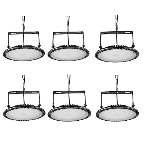 UFO Led Industrielampe kaltweiß, UFO LED Beleuchtung, LED Hallenstrahler, 6000-6500K Industrieleuchte, LED Strahler Industrieleuchte für Garage Werkstätten und Fabrikhallen (6 Stück, 300W)