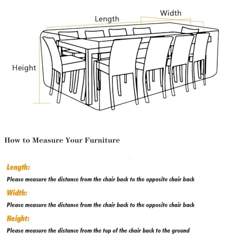 Waterproof Outdoor Furniture Cover 170x170x75cm Large Patio Table Cover for Garden Furniture Durable 600D Oxford Polyester Anti UV and Dustproof Protection - Image 5