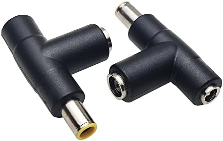 JINKAIMING 2PCS 90 Degree Angle DC 8mm Power Y Splitter Converter Multifunction DC 7909 Female&Male to DC 5521 Female Adapter Y Branch Connector for Solar Panel Generator Portable Power Station
