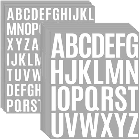 650pcs Letter Stickers 15 Sheets 1+2Inch Alphabet Stickers Vinyl Stick White Self Adhesive Waterproof for Bulletin Board Letters Kit Mailbox Numbers Labels DIY Crafts Art Making (White) Cover