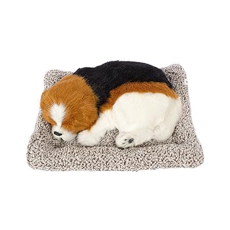 Image of Sleeping Cat Plush Toy with Press Simulation Sound, Sleeping Cat Stuffed Animal Fur Soft Toys with Sound for Kids Car Dashboard Cat & Office Desk (Brown)