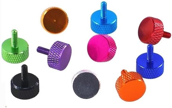 Screw M3x10mm Color Aluminum Alloy Flat Head and Flat top DIY Modification to Reduce Light Weight and Light Weight Hand-Twist knurled Screw Screw (Color : Portuguese Purple)