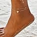 Kyerlyn Dainty Heart Bead Chain Anklet for Women 18k Gold Plated Layered Summer Beach Adjustable Ball Anklet Cute Tiny Simple Fashion Foot Jewelry Gift for Her
