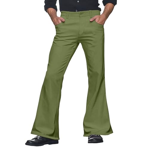 Pantalon évasé en velours côtelé hippie des années 70 pour homme