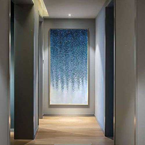 Peinture à l'huile poétique ciel étoilé, art mural abstrait pour une ambiance sereine