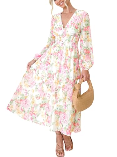 Image of Sissyaki Womens Long Sleeve Summer Maxi Dress 2026 Floral Dress Spring Wedding Guest Dress
