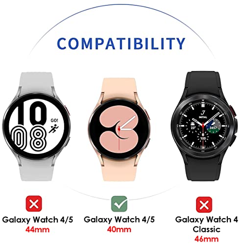 Image of OpenTech Hard Matte Silicone Protection Front Case Cover for Samsung Galaxy Watch 4 (40mm) (No Screen Protector Attached) (Black)