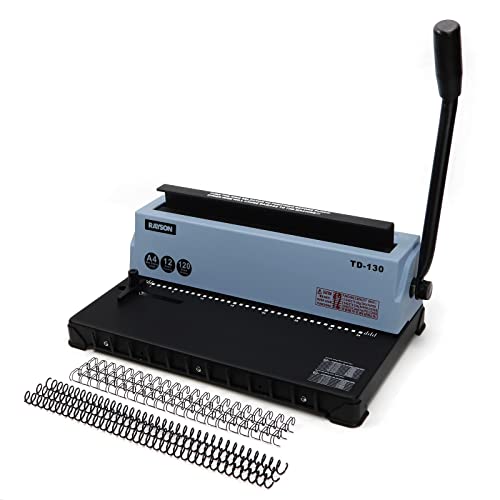 RAYSON TD-130 relieuse anneaux métallique, métallique robuste fabrication, Capacité de perforation jusqu'à 12 feuilles & capacité de reliure jusqu'à 120 feuilles, Pas de 3:1, 34 trous